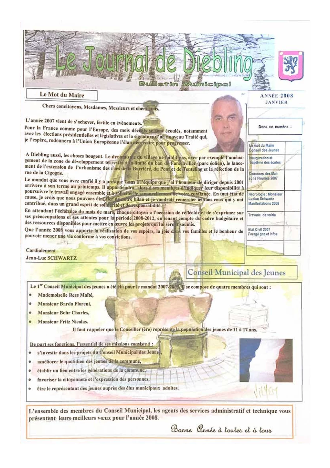 Première page du Bulletin communal de Diebling – 2006 · 1re édition