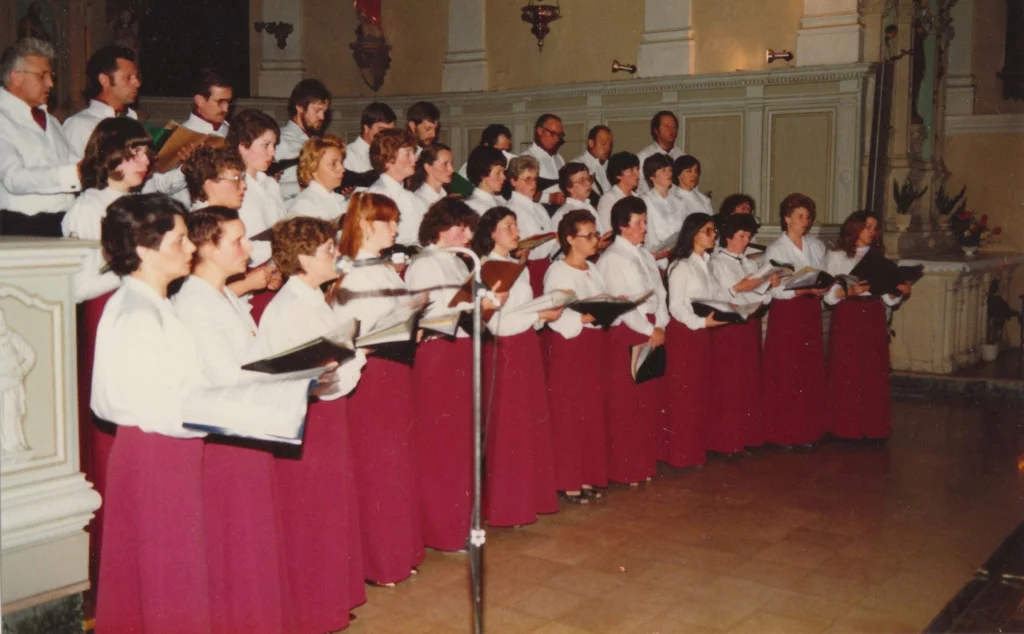 Concert de la chorale La Marjolaine à l’église de Diebling — 1982