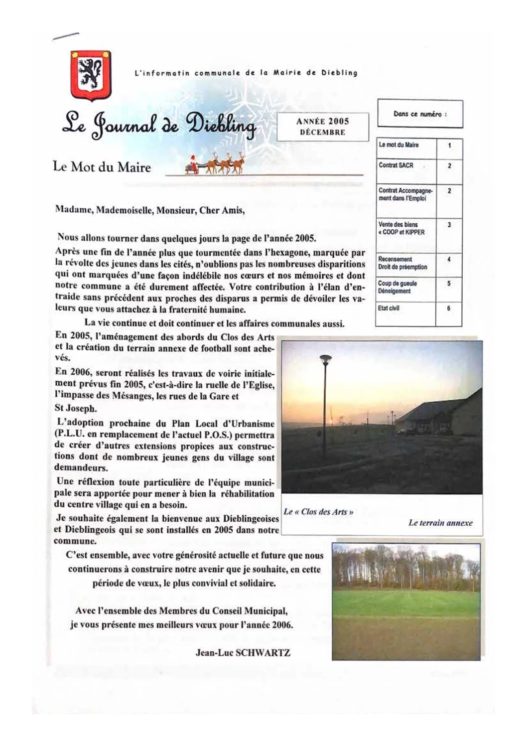 Première page du Bulletin communal de Diebling – 2005 · 2e édition