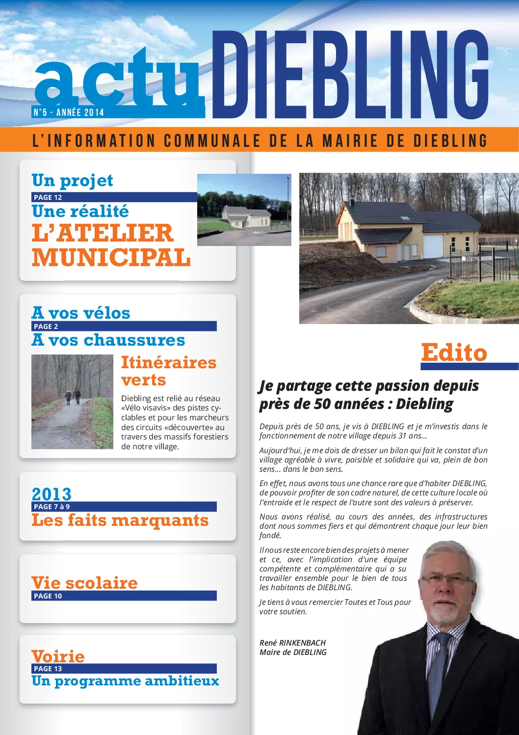 Première page du Bulletin communal de Diebling – 2014