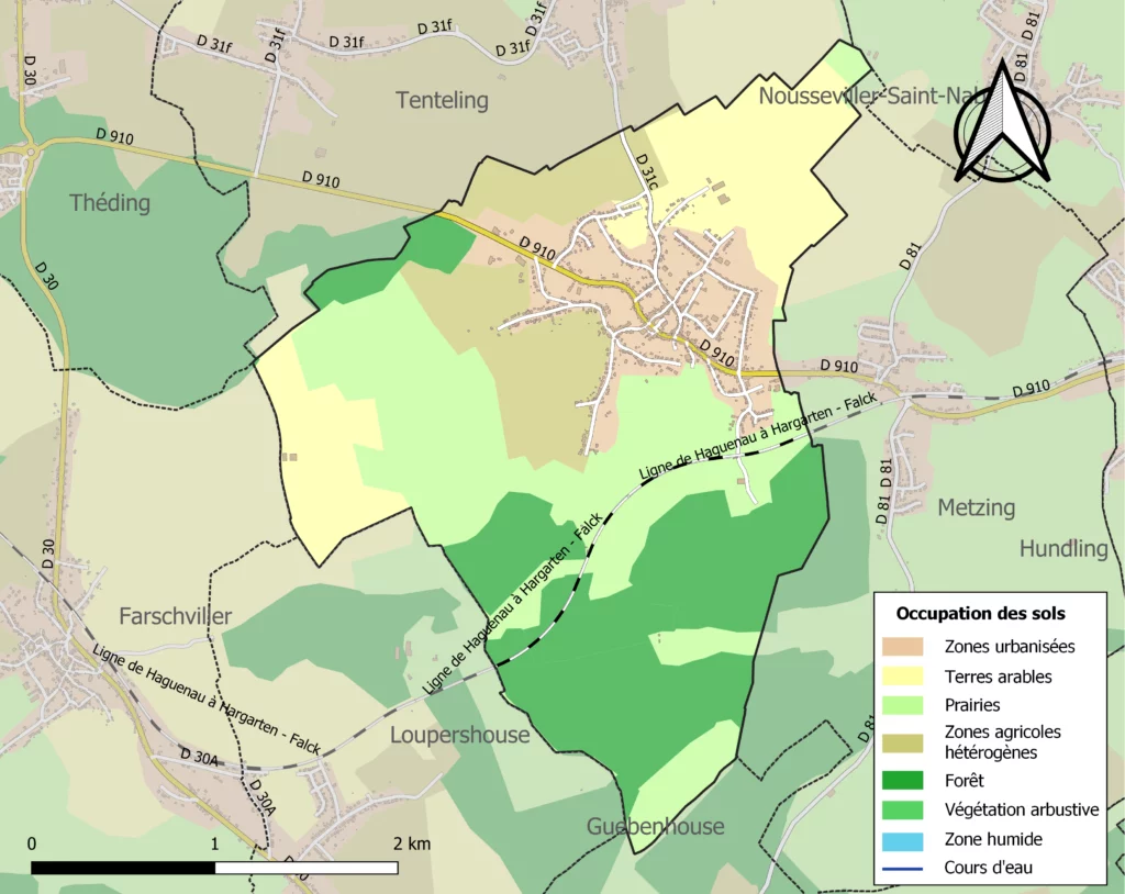 Carte de l’occupation des sols de Diebling en 2018